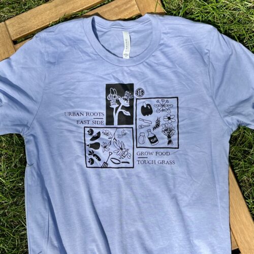 Grow Food Block Print Tee- Lavender Blue